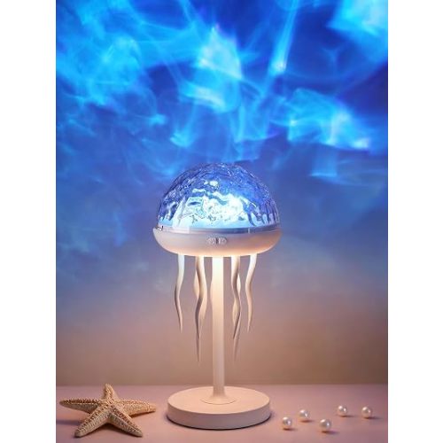 Fuloon Projection Lamp Night Light Jellyfish Shaped with Remote Control