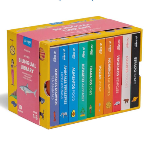 My First Bilingual Library: A Spanish-English Vocabulary Board Book Set of Colors, Numbers, Animals, ABCs, and More (Si Sabo Kids)
