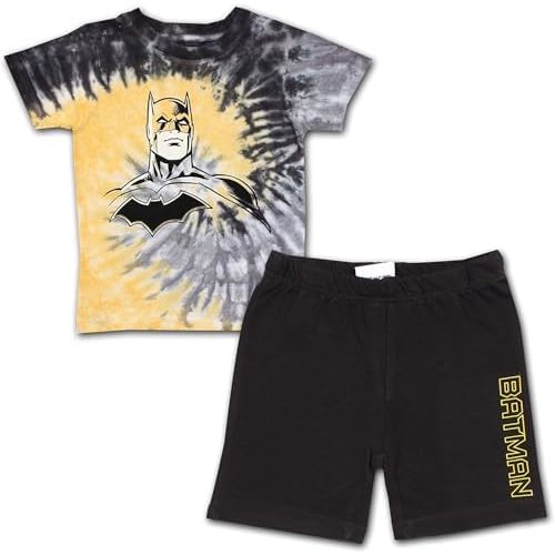 BATMAN Warner Bros Boys Short Sleeve Shirt and Shorts Set for Toddler and Little Kids – Yellow/Black