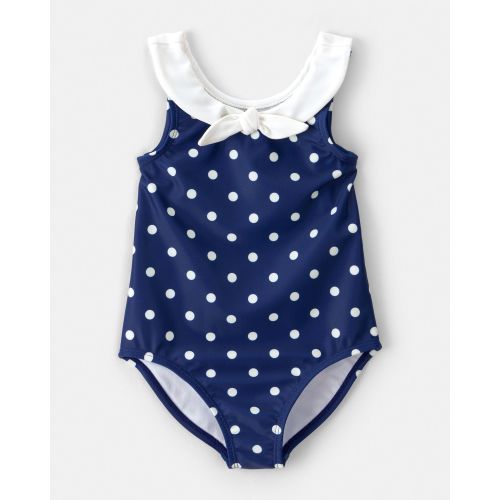 Toddler Girl Polka Dot 1-Piece Swimsuit - Navy | Carter's