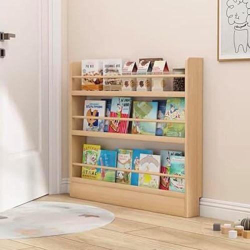 Narrow Bookshelf Behind Door Wall Mount Book Shelf Organizer Wooden Bookshelf,Wall Mount Shelf with Hooks,Organizer Books,Space-Saving,90 * 10 * 87cm/35.4 * 3.9 * 34.2in