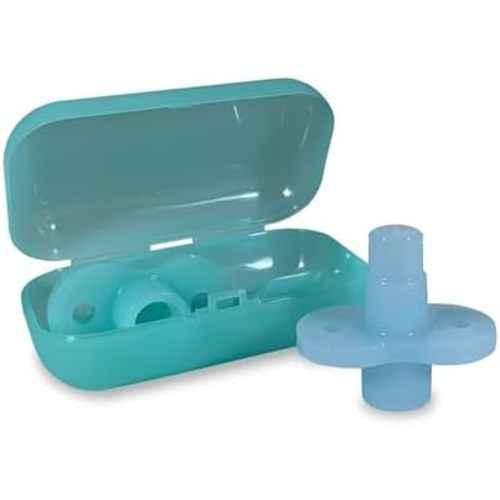 Soft Sip Baby Food Pouch Topper Plus Travel Case - Baby Led Weaning - 100% Silicone, Dishwasher-Friendly and Mess-Free Feeding for Babies 6 Months+, Universal Fit - Aqua Blue, 2 Packs