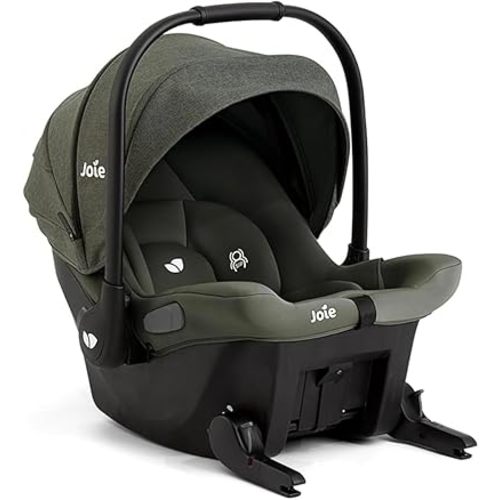 Joie Mint Latch Baseless Infant Car Seat – Lightweight, Built-in Rigid Lower Anchor Attachments and Side-Impact Protection – No Base Installation Required, Travel-Friendly Design (Evergreen)