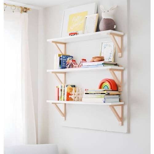 Wooden Nursery Shelf Set: Montessori Kids Room Decor