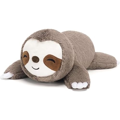 SQEQE Weighted Stuffed Animals Sloth Plush, Weighted Sloth Stuffed Animals Plushies, Soft Pillow Toy for Kids Adults, Valentines & Birthday Gifts 9.8 Inch, 0.8 Lb