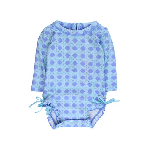 Baby Girls Long Sleeve UPF50+ One Piece Rash Guard, 0-3M