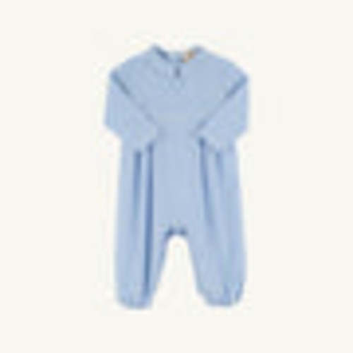 Long Sleeve Bradford Romper - Beale Street Blue with Worth Avenue Whit