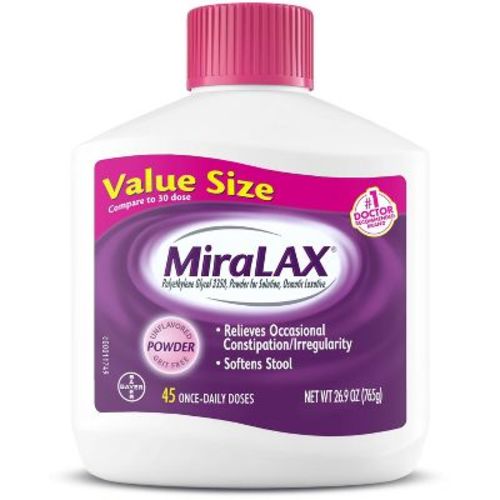 MiraLAX, Nonstimulant Laxative Powder, Gentle Constipation Relief, No Harsh Side Effects - Unflavored - 45 Servings