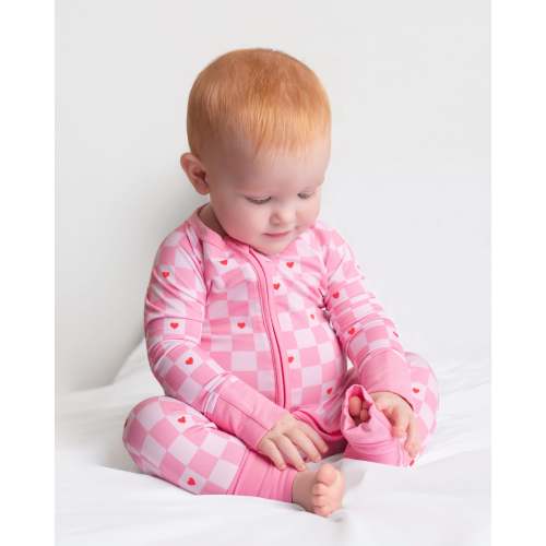 Checkered Love Zip Romper
