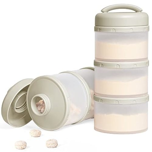 Termichy Stackable Formula Dispenser Portable Milk Powder Container, 2 Pack, Blue