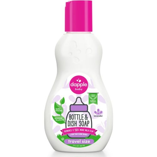 Dapple Baby Bottle Soap, Hypoallergenic Dish Soap for Baby Bottles, Powered by Plants, Travel Size, Lavender, 3 Fl Oz (Pack of 1)