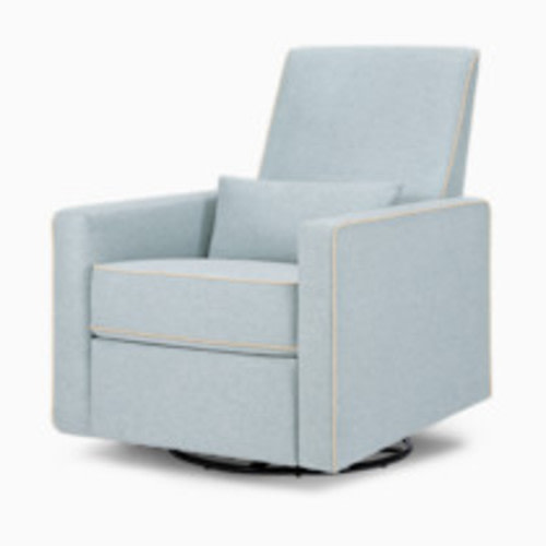 daVinci Piper Recliner - Heathered Blue With Cream Piping