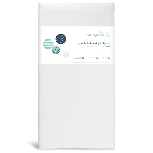 Naturepedic Organic Baby Crib Mattress - 2-Stage Lightweight Infant & Toddler Mattress - Waterproof Bed Mattress for Crib - Non-Toxic for Baby and Toddler Bed - 52" x 28