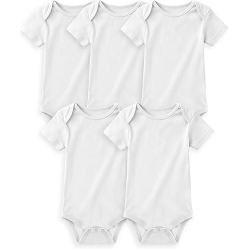 Yoofoss Baby Bodysuits 100% Organic Cotton Baby Short Sleeve Baby Boys Girls Clothes Soft Newborn Infant Romper,5 Pack