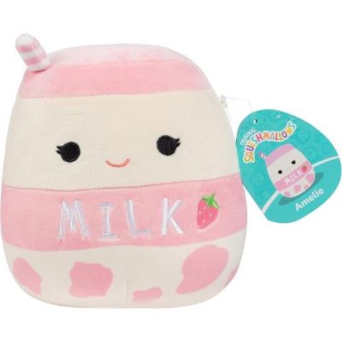 Squishmallows Amelie The Strawberry Milk - Official Jazwares Plush - Collectible Squishy Food & Drink Stuffed Animal Toy - Gift for Kids, Girls & Boys