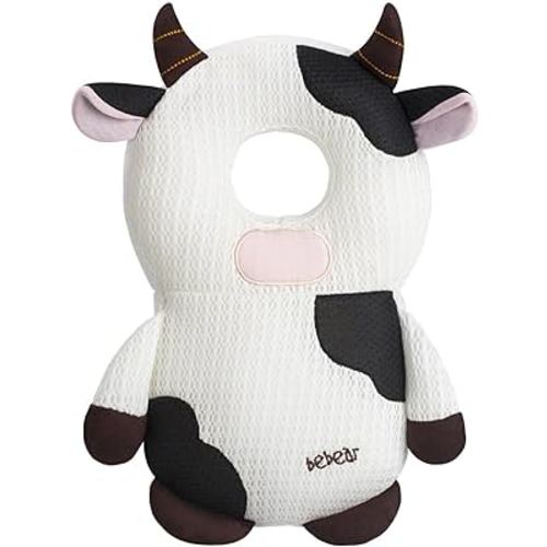 Bebamour Baby Walkers Head Protector Toddler Adjustable Baby Safety Pad Backpack Wear for Crawling (New White)