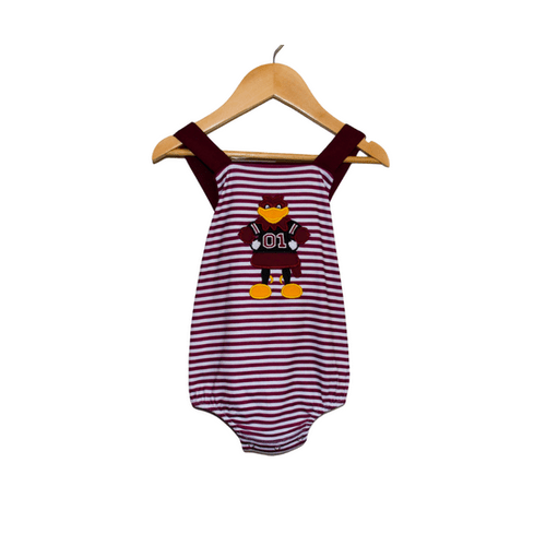 Gamecock Cocky Mascot Garnet Red Stripe Applique Boy Bubble