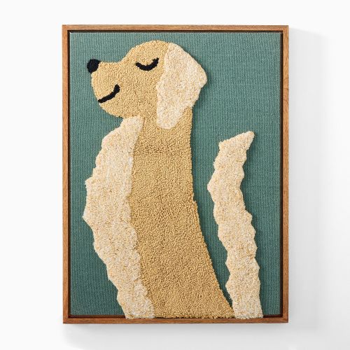 West Elm x PBK Puppy Woven Framed Art