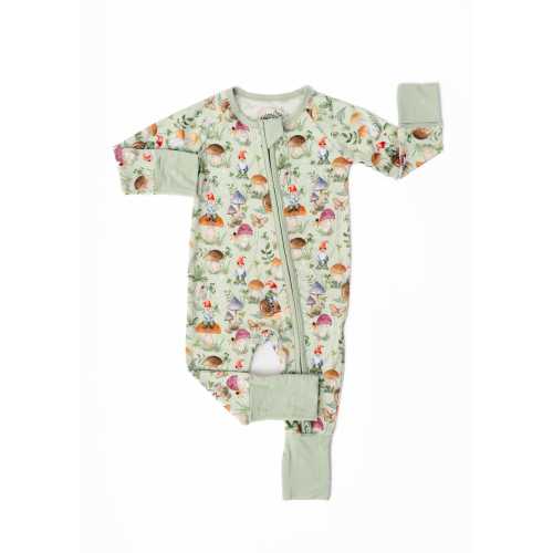 GNOMES Bamboo Baby Pajamas, Mushrooms Baby Bamboo Baby Sleepers, Bamboo Baby Romper, Zippered Baby Pajama, Baby Zipped Sleeper