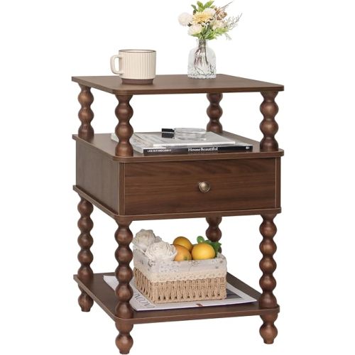 AWASEN Mid Century Modern Nightstand, Bedside Table with Storage, End Table