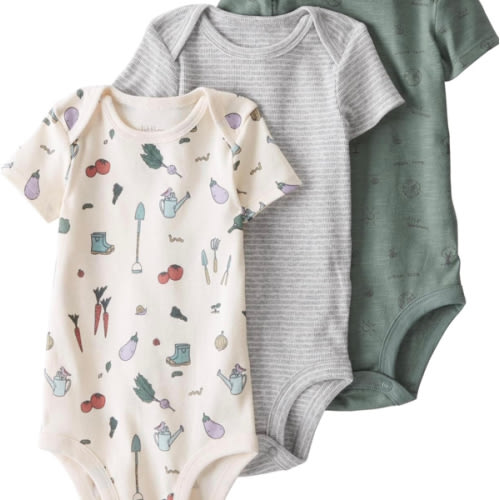 little planet by carter's unisex-baby 3-pack Short Sleeve Bodysuits Made With Organic Cotton