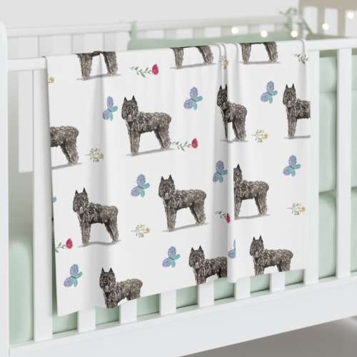 Bouvier des Flandres Dog Baby Swaddle Blanket for newborn baby, unique baby shower gift ideas, for dog lovers, for dog themed baby nursery