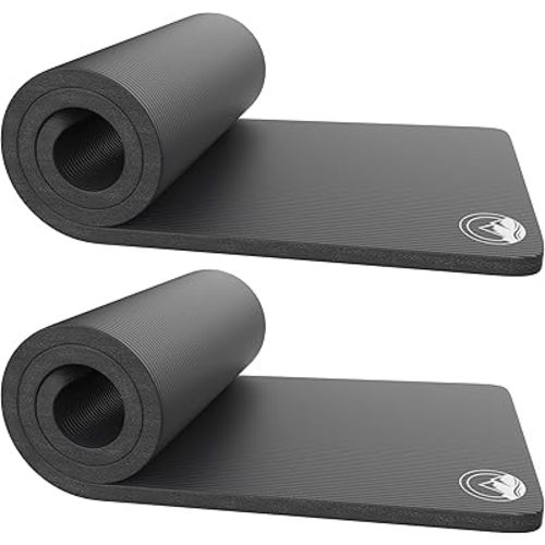 Foam Sleeping Pad for Camping - 1.25-Inch-Thick Waterproof Sleep Pad with Carry Straps for Cots, Tents, or Sleepovers by Wakeman Outdoors (Black)