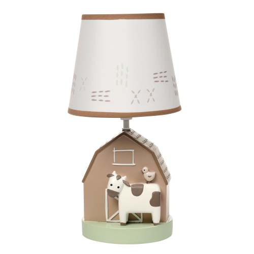 Farmyard Friends Decorative Tabletop Nursery Lamp with Shade – Lambs & Ivy