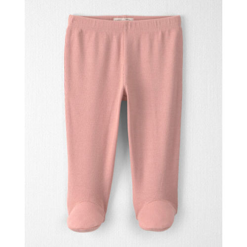 Baby Girl Organic Cotton Rib Footed Pants - Little Planet | Carter's