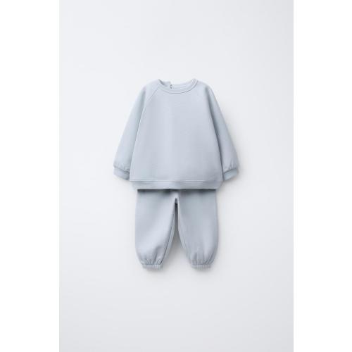 BASIC SWEATSHIRT AND JOGGER PANTS SET - Pastel blue | ZARA United States