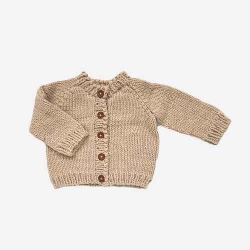 Hand-knit Baby Unisex Cardigan Oat – The Blueberry Hill
