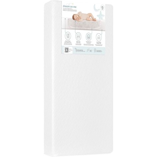 Dream On Me Premium 2-in-1 Baby Swan Crib & Toddler Mattress, Made in USA