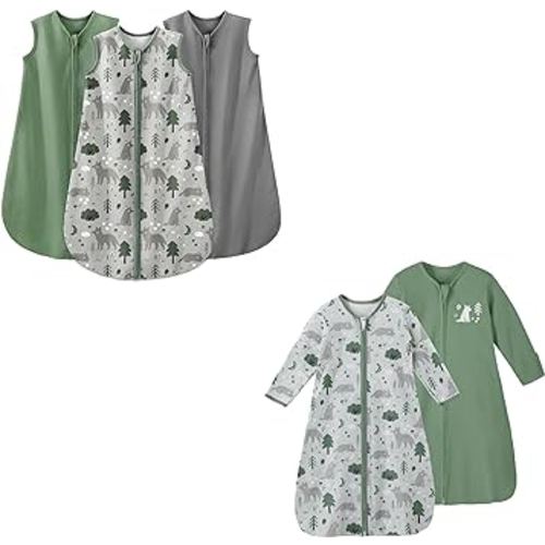 Yoofoss Baby Sleep Sack 0-6 Months Wearable Blanket for Babies 100% Cotton 2-Way Zipper TOG 0.5 Toddler Sleeping Sack