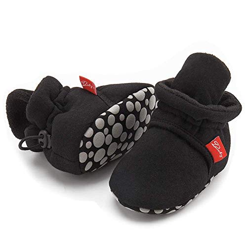 Sawimlgy Newborn Infant Baby Girl Boy Cotton Booties Stay On Sock Slippers Soft Bedroom Shoes Non-Skid Ankle Boots With Grippers Toddler Crib Warm Shoe First Walker Birthday Shower