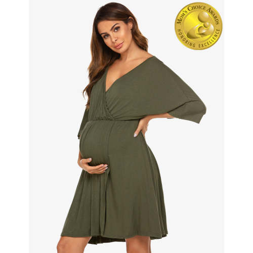 Ekouaer Maternity Dress Nursing Nightgown