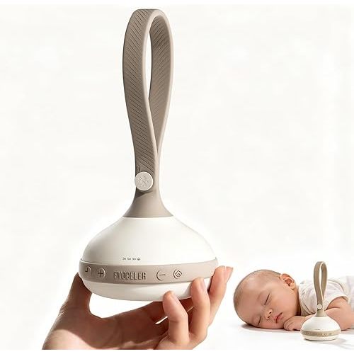 EVOCELER | Portable White Noise Sound Machine for Babies and Kids | Auto Cry Detection | 9 Soothing Sounds | Sleep Soother | Voice Recording | 15H Battery | Travel | Baby Registry Gift | Stroller Clip