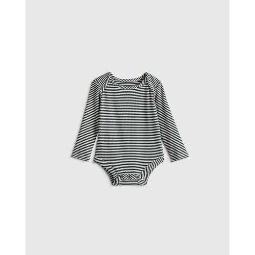 Softest Rib Long Sleeve Bodysuit in Navy Stripe