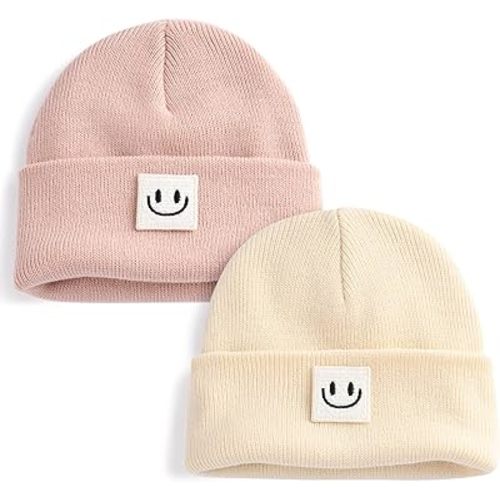 FURTALK Baby Beanie 2 Pack Winter Warm Knit Hats Cute Toddler Kids Winter Hat