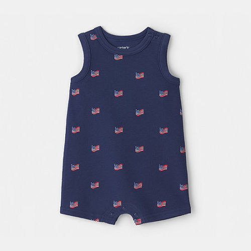 Carter's Americana Baby Unisex Sleeveless Romper, Color: Navy - JCPenney