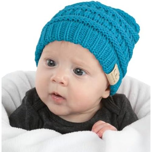 Funky Junque Baby Beanie - Soft Knit Winter Skull Cap - Cozy Warm Hat for Infants & Toddlers