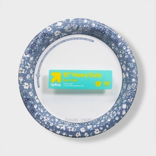 Blue Floral Paper Plate 10" - 150ct - up&up™
