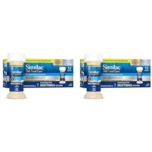 Similac 360 Total Care Infant Formula,Has 5 HMO Prebiotics,Our Closest Prebiotic Blend to Breast Milk,Non-GMO,‡ Baby Formula,Ready to Feed,2-fl-oz Bottle,(Pack of 24)