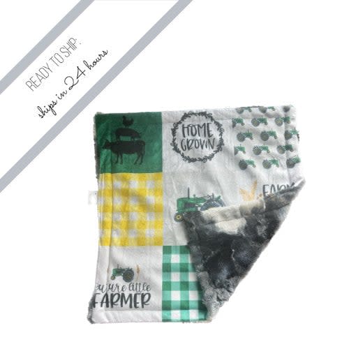 John Deere Lovie. Black and White backing. RTS Lovey. Baby Lovey. Lovie. Minky Lovey. Quick Ship. Baby Gift. Shower Gift.