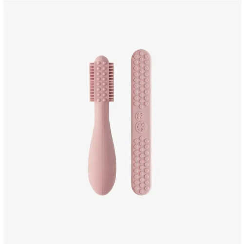 Ezpz - Baby-Led™ Toothbrush + Sensory Tongue Depressor Dual Pack, Blush