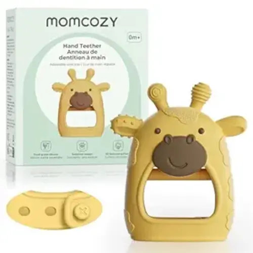 Momcozy Baby Teether Toys | Food Grade Silicone Teether Baby Toys | Yellow