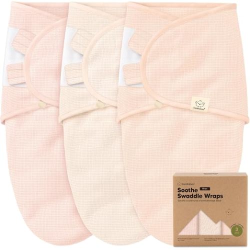 3-Pack Organic Swaddles for Newborns, Baby Swaddles 0-3 Months (Angelic) | Newborn Swaddle Sleep Sacks, Soft Cotton, Infant, Baby Swaddle Wraps, Girls, Boys, Large Hook & Loop Closure