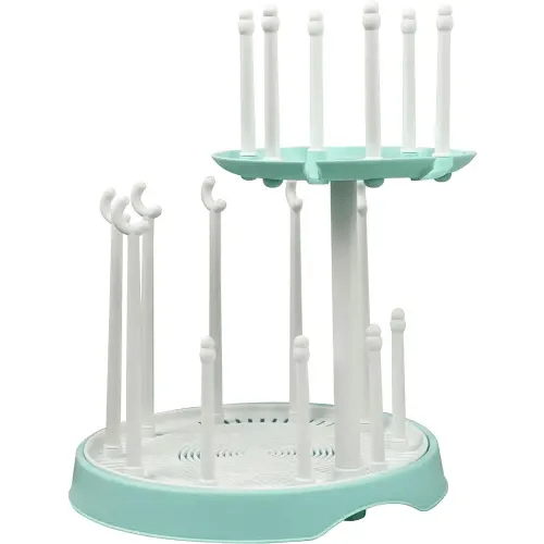 Baby Bottle Drying Rack,Double-Layer Bottle Drying Rack,Hold Up to 16 Baby Bottles,Suitable for Indoor, Kitchen, Living Room（Quiet Blue）