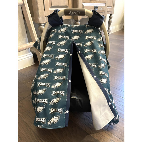 Baby Car Seat Covers - Navy and Gray Philadelphia Eagles Football Team Sport Baby Carseat Cover - Baby Boy - Shower Gift