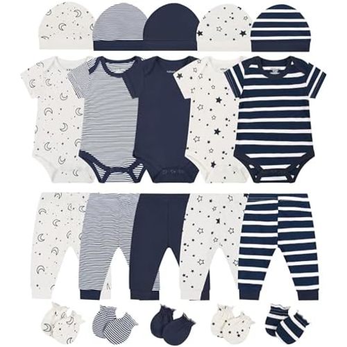 ABeCue Baby Boy Layette Essentials Set Newborn Girl Clothes Pack Infant Gift Sets 20-Piece