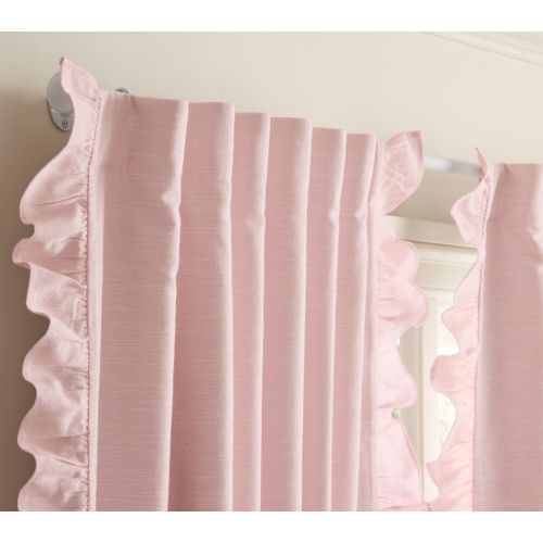 Evelyn Ruffle Trim Blackout Curtain | Pottery Barn Kids